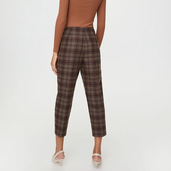 Aritzia Wilfred Chambéry Pant- Cropped, Pleated Plaid Pants- Size 0 - Picture 5 of 15